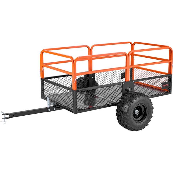 Vevor Rimorchio Ribaltabile, 800,59 Kg, Rimorchio ATV-UTV In Acciaio Per Il Traino Posteriore, Ribaltabile Con Parete Posteriore Rimovibile, Rimorchio Da Giardino Per Il Traino Di Tosaerba, Trattori E Rifiuti Da Giardino-image
