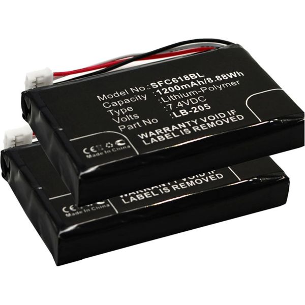 Subtel, Batteria Per Terminale Di Pagamento / Pos Compatibile Con Safescan LB-205, 131-0477, 6185 (7.4V, 1200Mah) 2 Pezzi-image