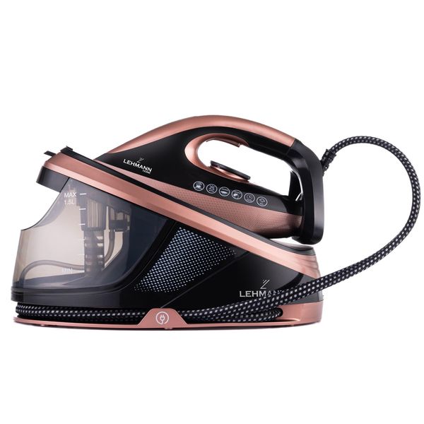Stazione Di Stiratura A Vapore Lehmann, Pressione 8 Bar, Serbatoio Dell'acqua Rimovibile Da 1,5 L, Potenza Vapore 120 G/Min Con Getto Di Vapore Extra, 2400 Watt-image