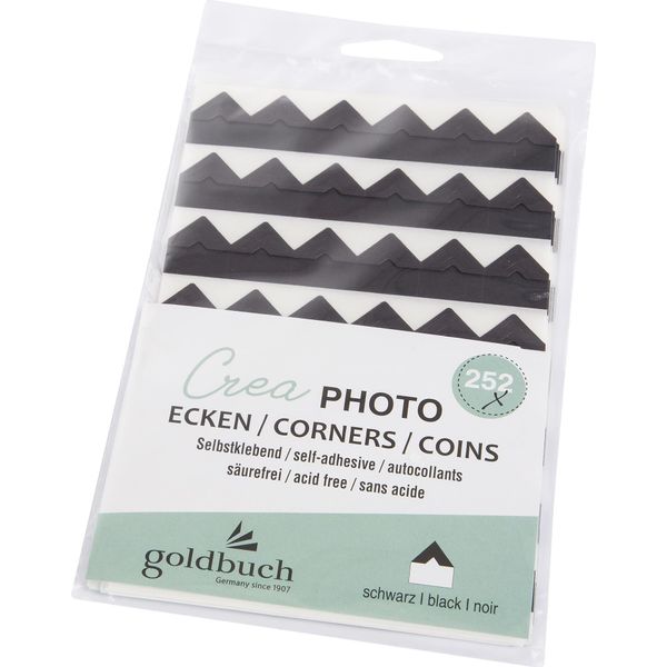 Goldbuch Angoli Per Foto Crea Nero 252 Pezzi Autoadesivi Senza Acidi Scrapbooking-image