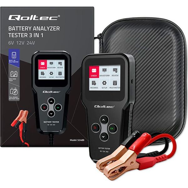 Qoltec Digital Battery Analyzer Tester 3In1 With Lcd 6V-image