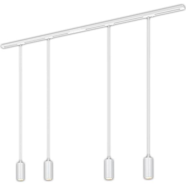 Sistema A Binario Briloner Rail, Set Completo, 4X Led A Sospensione, Dimmerabili, Alimentazione, Bianco, 1,5 M-image