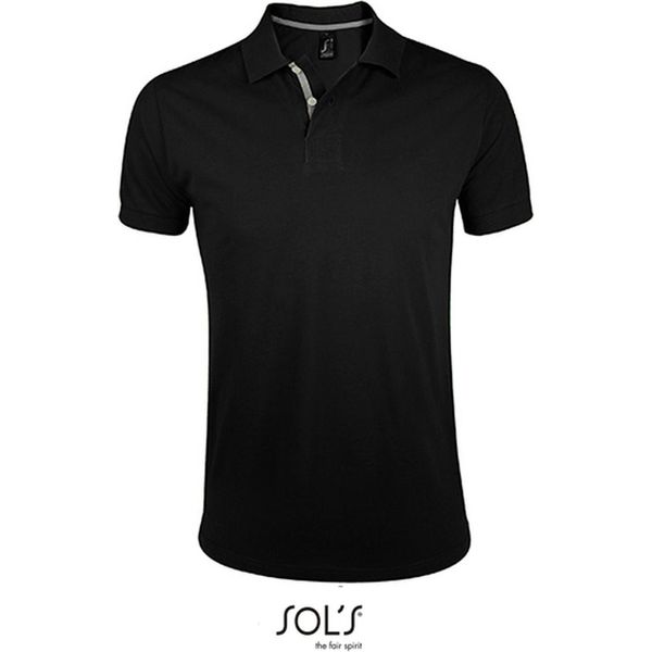 Sols 00574 | Polo Da Uomo Portland - Colore: Nero/Grigio (Tinta Unita) - Taglia: M-image