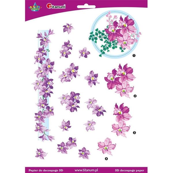Foglio Di Carta Decoupage 3D Fiori Di Clematide-image