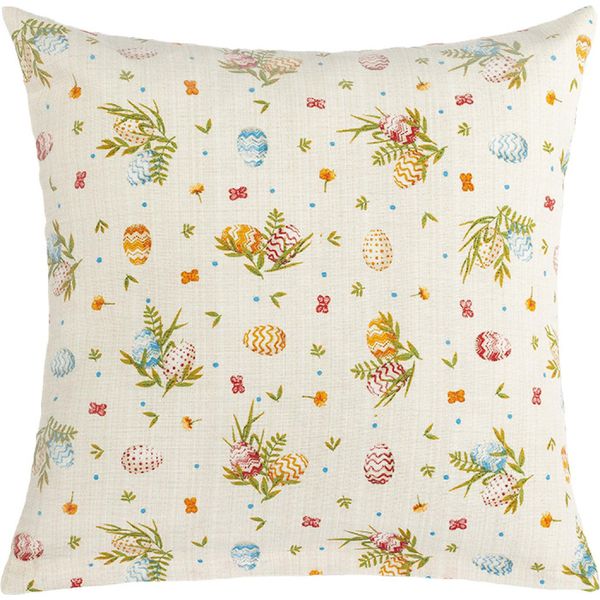 Cuscino Ema - Pasqua - 45X45 Cm - Beige,Verde,Rosso-image