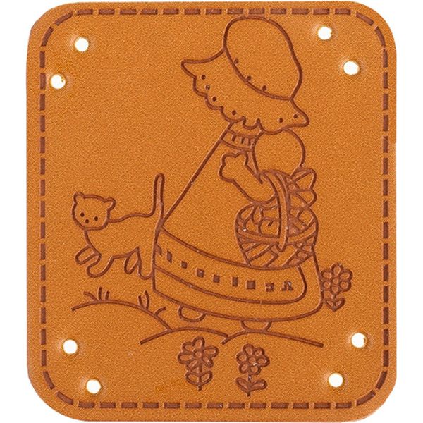 Patch Hand Made Girl - Set Di 4 - 40X35 Mm - Brown-image