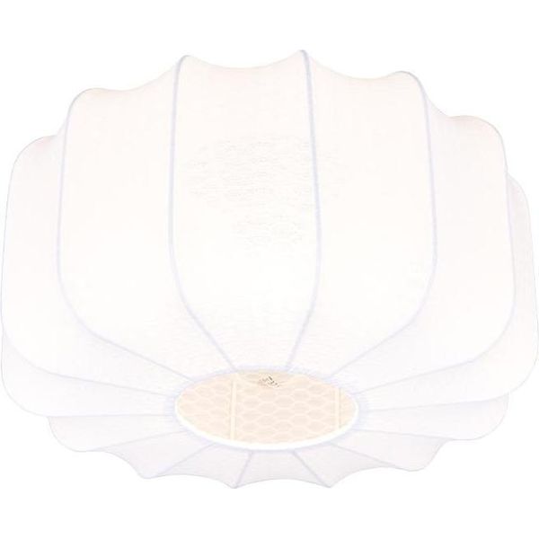 Trio Leuchten - Japandi Japandi Plafoniera I Plafoniera I Lampada I Lampada Bianca 40Cm - Madleine I Soggiorno I Camera Da Letto - Tessile Rotondo - Led Adatto E27-image