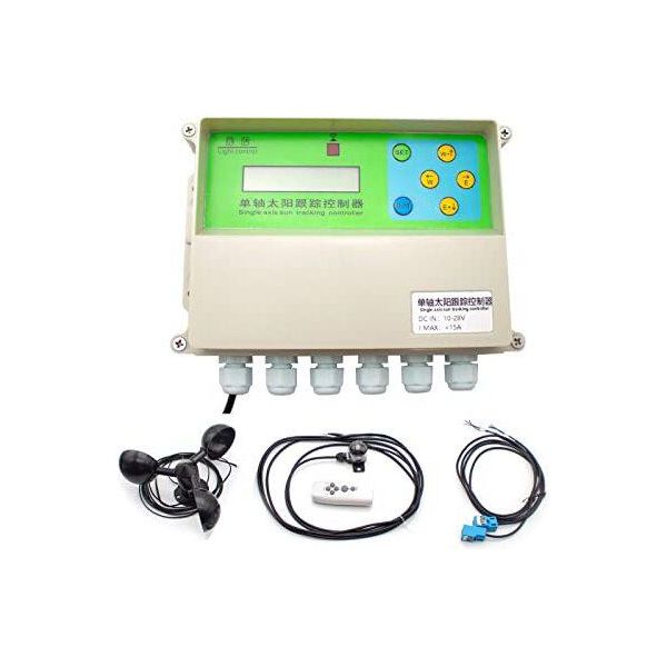 Regolatore Automatico Dell'inseguitore Solare A Un Asse, Sistema Di Inseguimento Automatico Con Rotazione Della Colonna E Sensore Di Velocità Del Vento-image