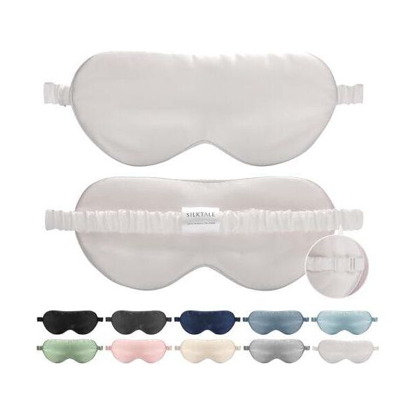 Maschera Per Il Sonno In Seta Uomini Donne, 19 Momme 100% Gelso Lato Sonno, Maschera Per Il Sonno Traspirante, Comodo Volo Cinghia Elastica Regolabile-image
