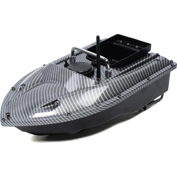 Rc Bait Boat Gps - Lancia Esche - Portata 500 M - Carico Utile 1,5 Kg - Luce Led - Abs E Acciaio Inox - Nero-image