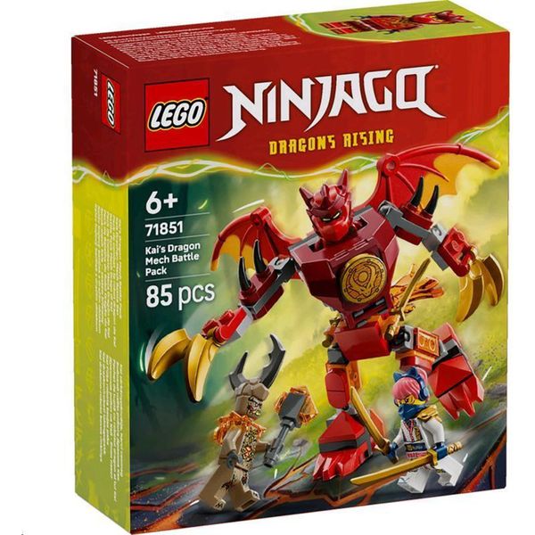Lego Ninjago Kai's Dragon Mech Battle Set - Giocattolo Ninja Per Bambini E Bambine - Modellismo Con Action Figure, 3 Minifigure E Katana - Regalo Per Bambini Dai 6 Anni In Su - 71851-image
