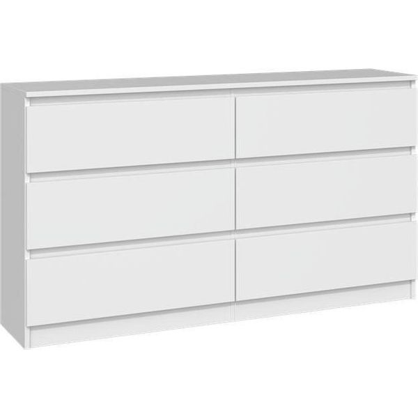 Cassettiera Moderna Malwa M6 140 Cm - Bianco Opaco | Colore: Bianco Opaco | Dimensioni: 138X75X40 Cm-image