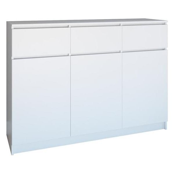 Armadio Moderno Di Grandi Dimensioni 3D3S – 3 Ante E 3 Cassetti | Bianco | 120X97X40 Cm-image