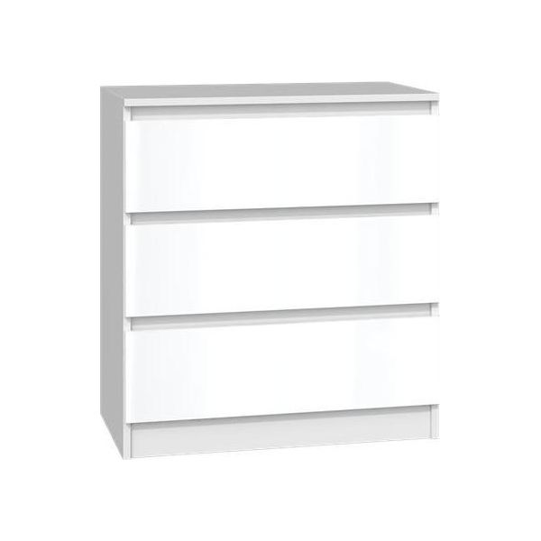 Malwa M3 Grande Cassettiera Moderna Con 3 Cassetti – Bianco Opaco | 70X40X75Cm-image