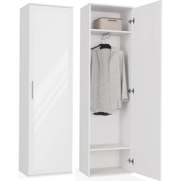 Armadio Con Specchio Duo – Design Moderno, Spazio Funzionale | Colore: Bianco Opaco-image