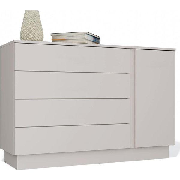 Comò Moderno Amber 1D4S – 1 Anta E 4 Cassetti | Colore: Cashmere | Dimensioni: 125X84X40 Cm-image