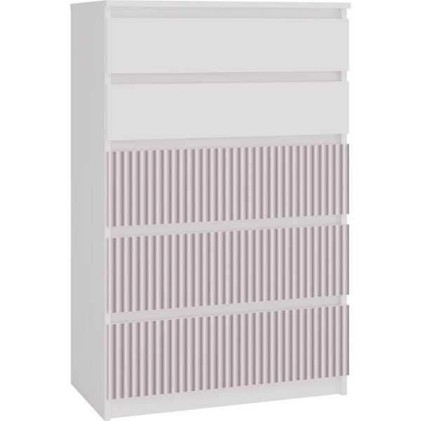 Grande Cassettiera Malwa M5 Arteso Con 5 Cassetti – Design Moderno | Bianco/Rosa | 70X40X109,5 Cm-image