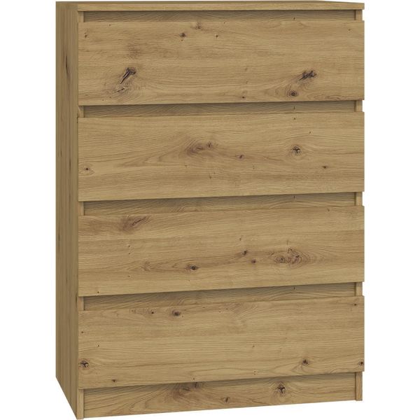 Moderna Cassettiera Malwa M4 – Ampio Spazio Contenitivo E Design Essenziale | Rovere Lavorato Artigianalmente | 70X40X97 Cm-image