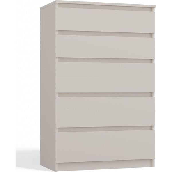Comò Moderno Malwa M5 – 5 Cassetti | Colore: Beige Cashmere | Dimensioni: 70X40X109,5 Cm-image