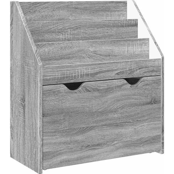 Vidaxl Scaffale Per Bambini Sonoma Grigio 60 X 29,5 X 69 Cm Materiale Ligneo-image
