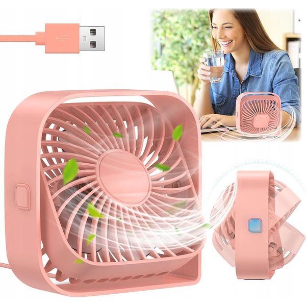 Ventilatore Usb Mini Ventilatore Da Tavolo Silenzioso Topk K50 Rosa-image