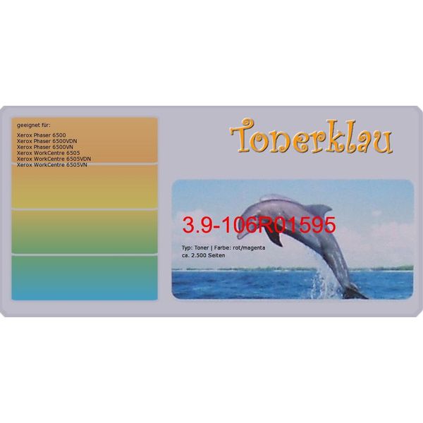 Toner Magenta 3.9-106R01595 Compatibile Con Xerox 106R01595 Pagine: 2.500-image