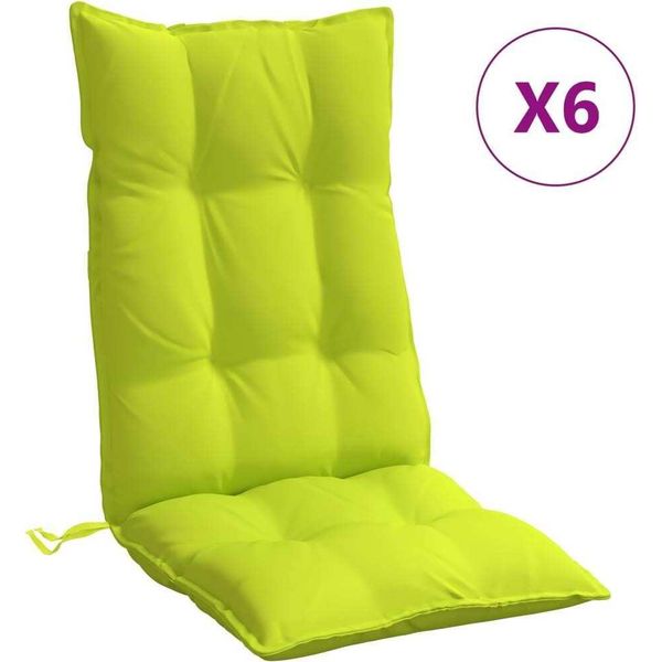 Vidaxl Cuscini Per Schienale Alto 6 Pz. Tessuto Oxford Verde Brillante-image
