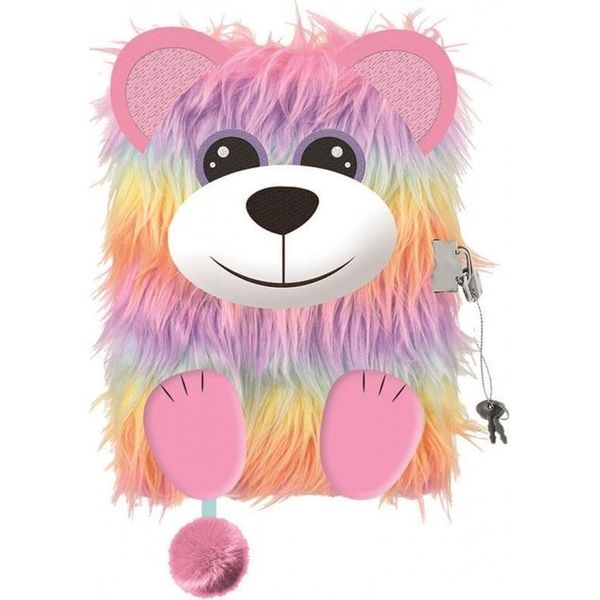 Diario A5/96K Con Lucchetto Orso Arcobaleno 3D-image