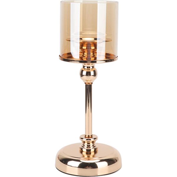 Luce Francese Candeliere Ornamento Da Tavolo Portacandele Romantico Cena A Lume Di Candela Puntelli Decorativi Champagne Oro-image