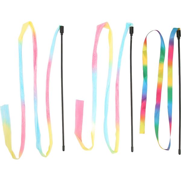 Bacchetta Per Gatti Colorata Per Alleviare La Noia, Divertente Giocattolo Interattivo A Corda Per Gattini 3Pcs-image