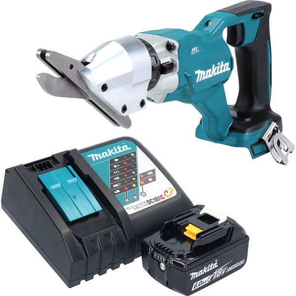 Makita Djs 800 RG1 Cesoie Per Fibrocemento A Batteria 18 V Brushless + 1X Batteria 6,0 Ah + Caricabatteria-image