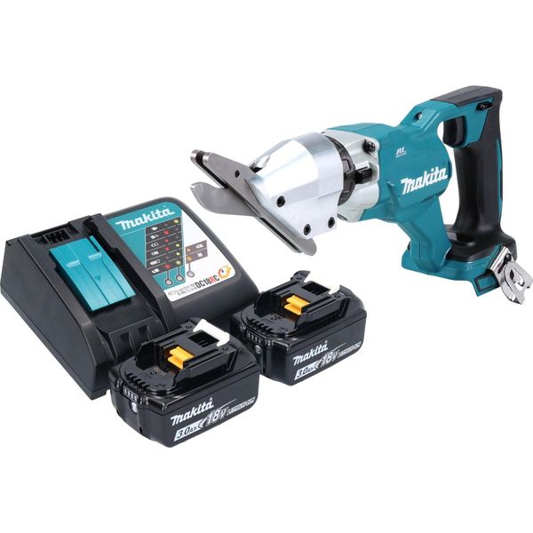 Makita Djs 800 Rf Forbici Per Fibrocemento A Batteria 18 V Brushless + 2X Batteria 3,0 Ah + Caricabatteria-image