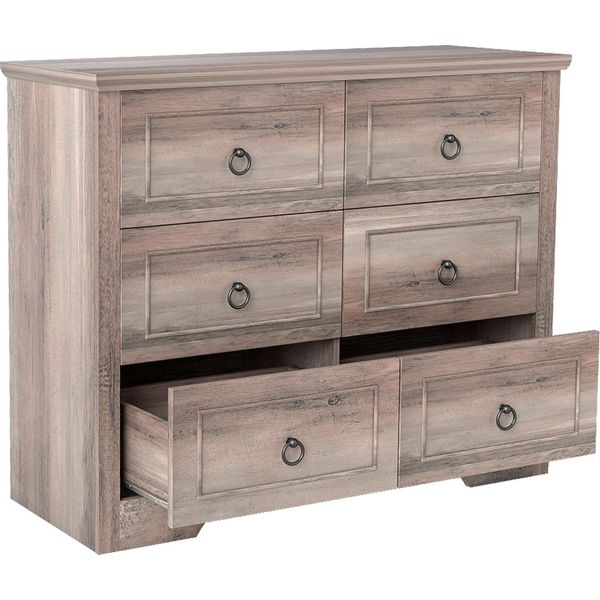 Comò, Credenza, 6 Cassetti, Organizer, Contenitore, Maniglia Semplice, Per Camera Da Letto, Soggiorno, Corridoio, Ingresso, Grigio Rustico-image