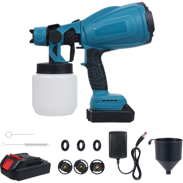 Spruzzatrice Per Vernici, 210 W, Spruzzatrice Elettrica Per Lattice, 3 Modelli Di Spruzzo, 38.000 Giri/Min, Motore, Malartefakt Con Serbatoio Da 800 Ml Per Mobili, Armadi, Recinzioni, Pareti, Porte, Sedie Da Giardino, 4 Ugelli In Rame-image