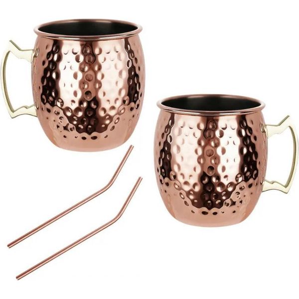 Kinghoff Set Di Tazze In Acciaio Da 500 Ml Moscow Mule 64485-image