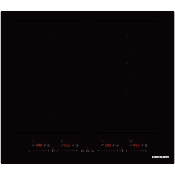 Heinner HBHI-M4ZB2FXSMTC Piano Cottura A Induzione Da Incasso 60 Cm, 4 Zone Di Cottura, Comandi Touch, Nero-image
