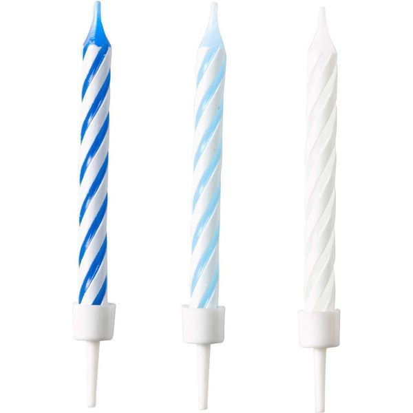 Amscan 9904364 - 10 Candele A Spirale Sky Blue Altezza 6,3 Cm, Decorazione-image