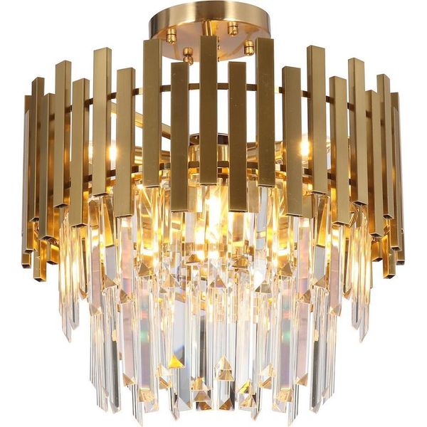 Lampadario Aspen In Cristallo Oro 6Xe14 Milagro ML8810-image