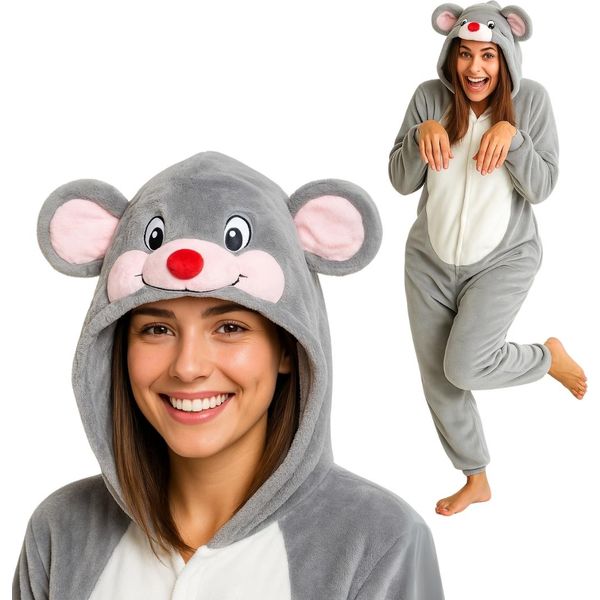 Onesie Kigurumi Pigiama Topolino Costume Travestimento L: 165 - 175Cm-image