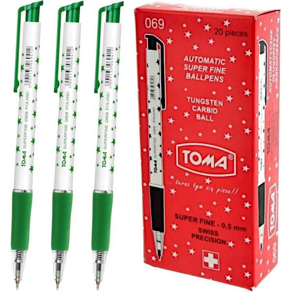 Toma 069 Biro Con Stelle Verde Automatico 20 Pz-image