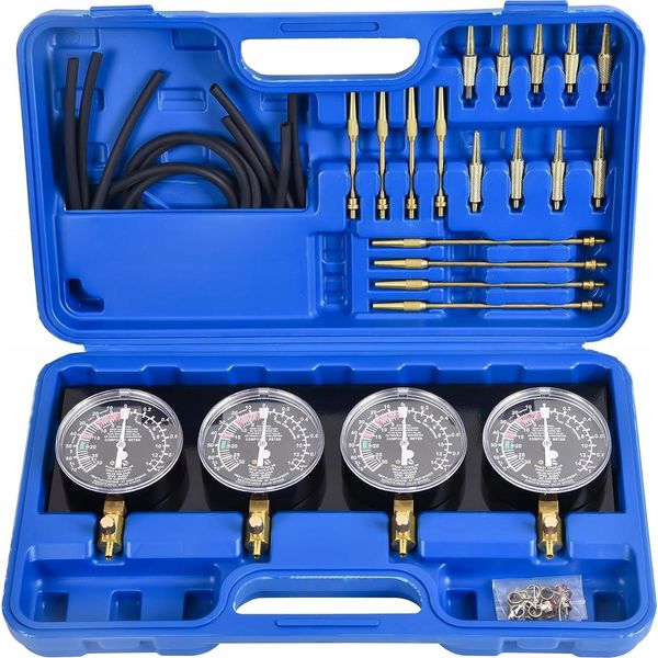 Geko | Tester Per Pompe Benzina, 28 Pezzi, Tester Per Vuoto, Tester Per Depressione, Pompa Benzina Con Tubo Flessibile, Sincronizzatore Carburatore-image