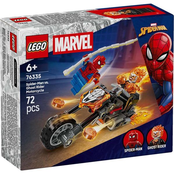 Lego | Marvel Spider-Man Contro Ghost Rider Sulla Sua Moto - Giocattolo Supereroe - Moto, 2 Minifigure - Spider Man & Ghost Rider - Regalo Per Ragazzi Dai 6 Anni In Su E Per I Fan - 76335-image
