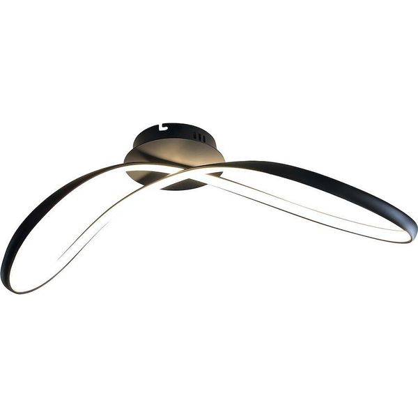 Moderna Lampada Da Soffitto Per Il Soggiorno, Nera, Colore Neutro, Led 21W Infinity Milagro-image