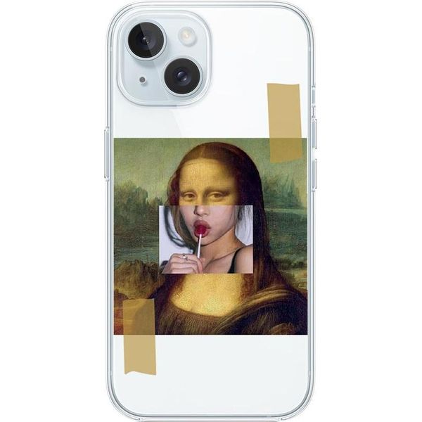 Custodia Per Iphone 15, Trasparente, Silicone Flessibile, Monna Lisa Con Lecca-Lecca-image