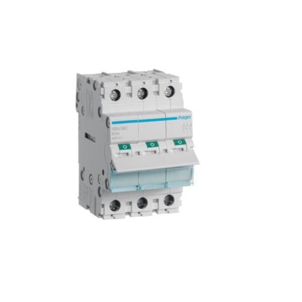 Hager SBN380 Corrente Nominale: 80 A, Tensione Bobina (Max): 440 V-image
