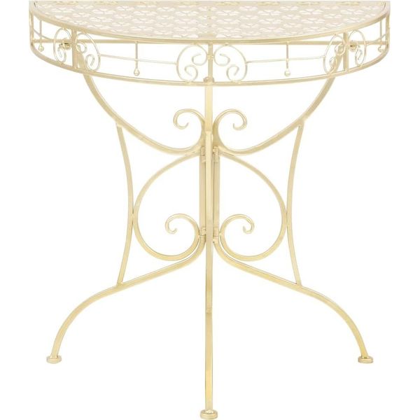 Vidaxl Tavolino Stile Vintage In Metallo Semicircolare 72 X 36 X 74 Cm Oro-image