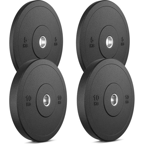 Marbo Sport Mw-Bumper Plates - Set Di Piastre Di Peso 30 Kg / 2 X 10 Kg + 2 X 5 Kg-image
