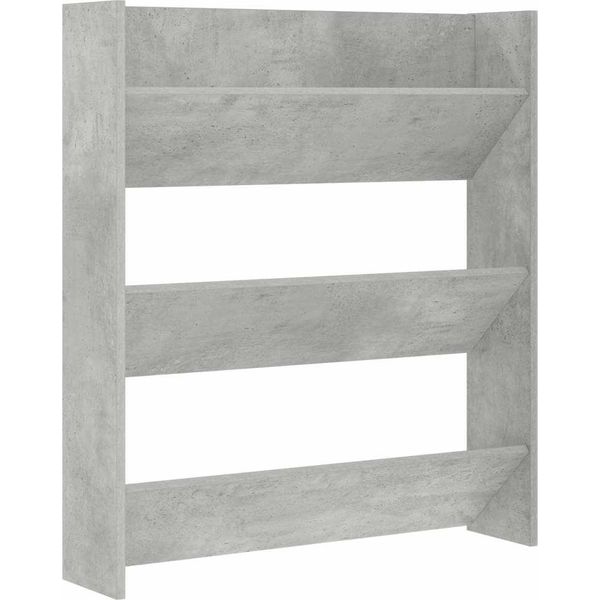 Vidaxl Scarpiera A Muro Grigio Cemento 80X18X90 Cm Materiale Legno-image