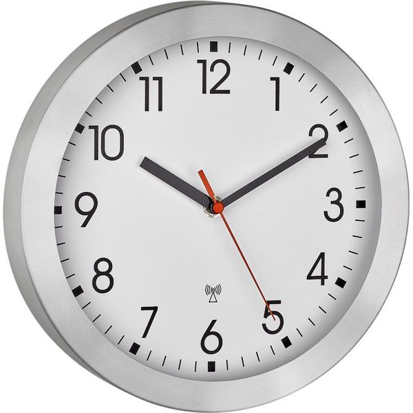 Tfa Dostmann 60.3546.02 Orologio Da Parete Radiocomandato 25 Cm X 4 Cm Alluminio (Spazzolato) (60.3546.02)-image
