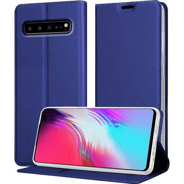 Cadorabo Custodia Per Cellulare Per Samsung Galaxy S10 5G Custodia Protettiva In Blu Cover Etui Book Case Booklet-image